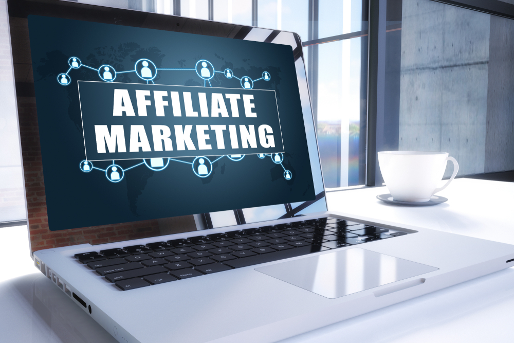 Affiliate marketing on a laptop