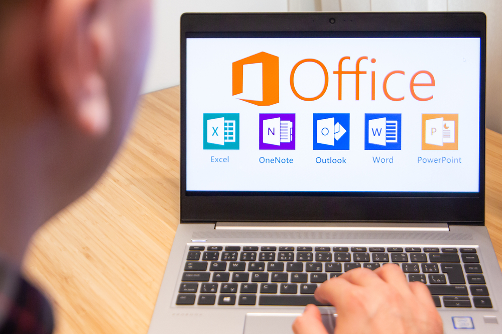 Microsoft Office on a laptop