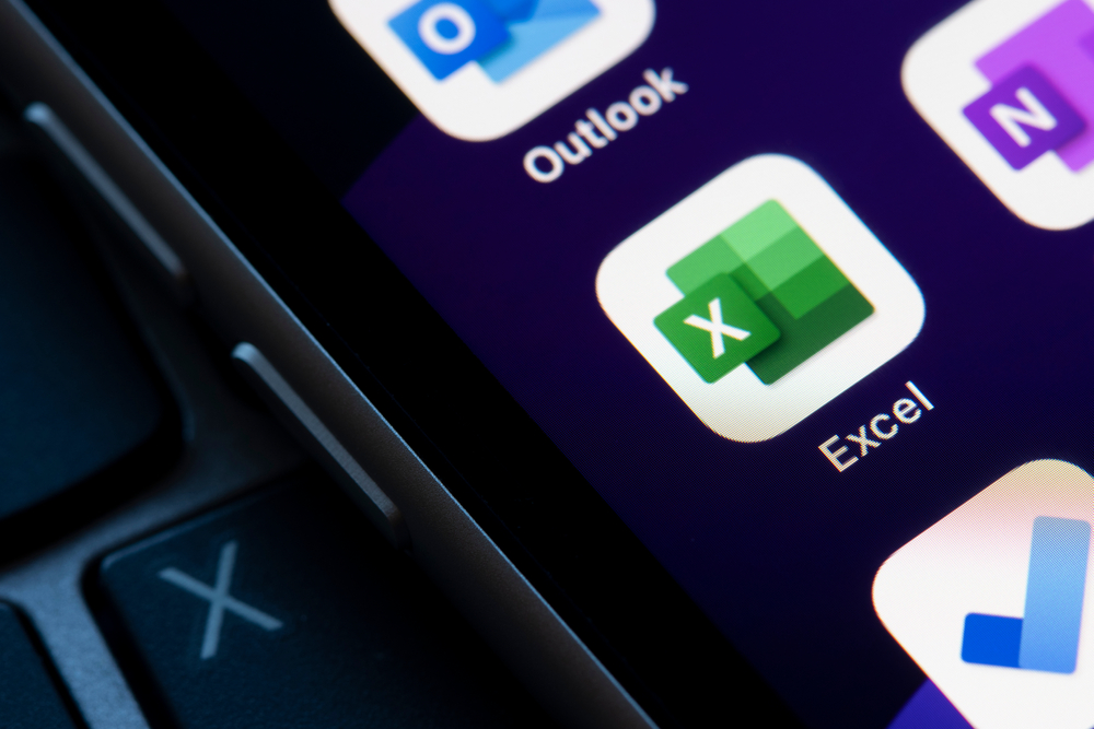 Excel app on smartphone