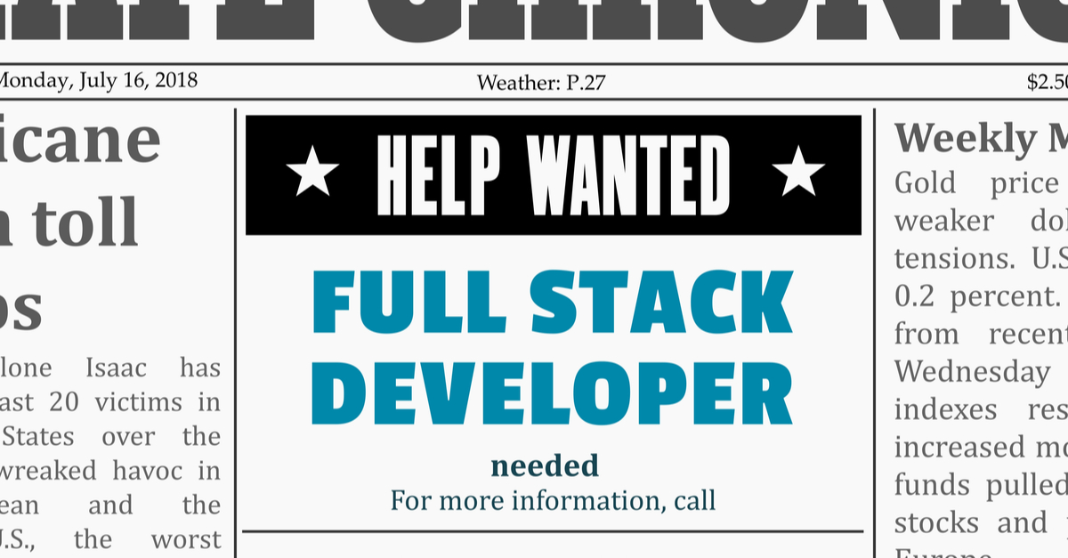 fake hiring full stack developer ad