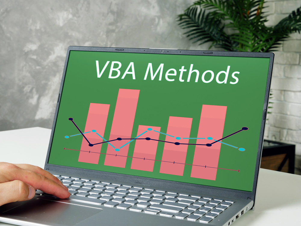VBA statistical chart on laptop